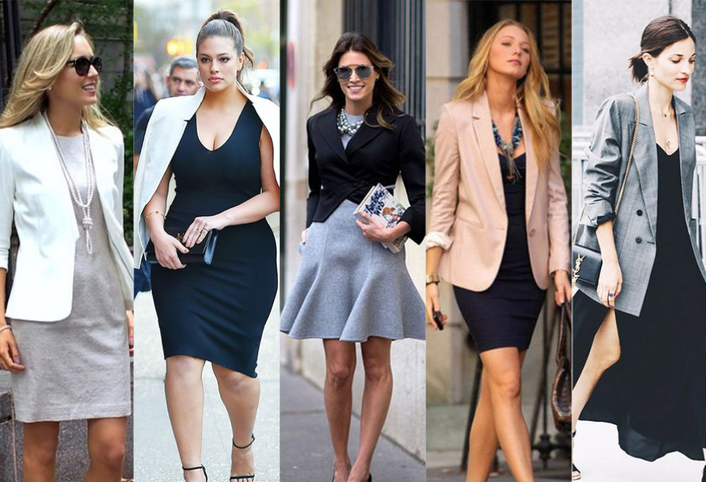 How can you transition a black dress from daytime to evening wear with the right styling choices?
